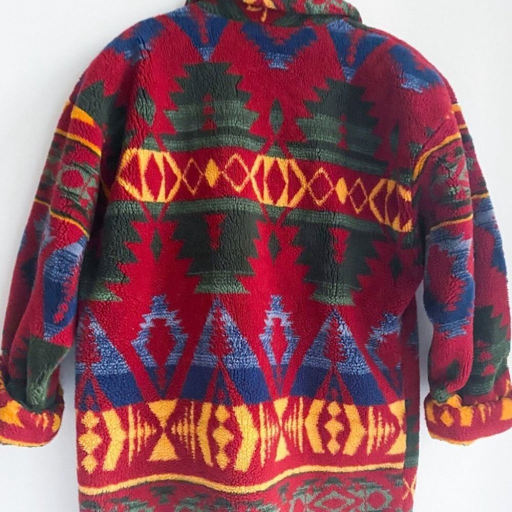 Colorful Geometric Teddy Jacket - Picture 9 of 10